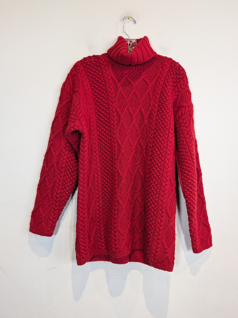 J. Crew Red Cable Knit Turtleneck Sweater